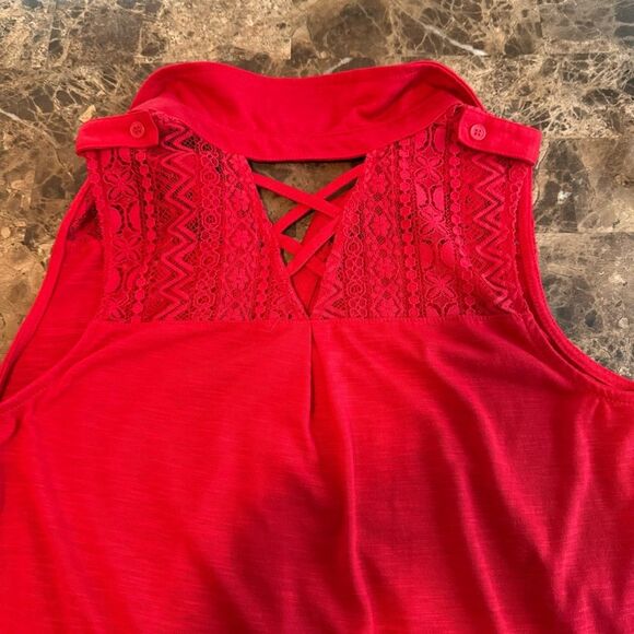 No Boundaries Top Size M Sleeveless Lattice Tie Front​ - Picture 8 of 9